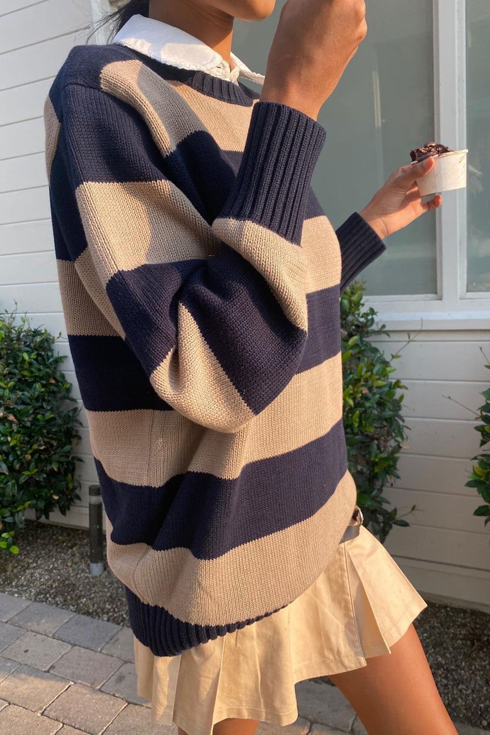 Dark Navy Taupe / Oversized Fit