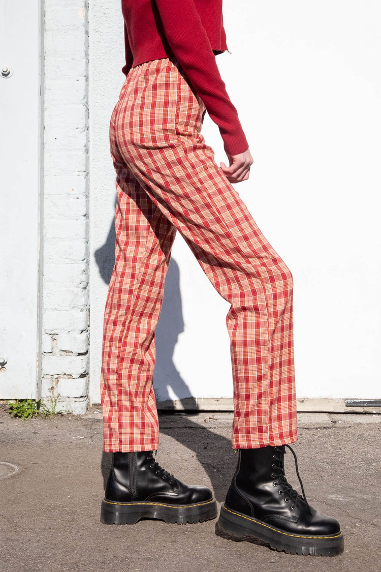 Tilden High Rise Pants | Red and Ivory Plaid / S