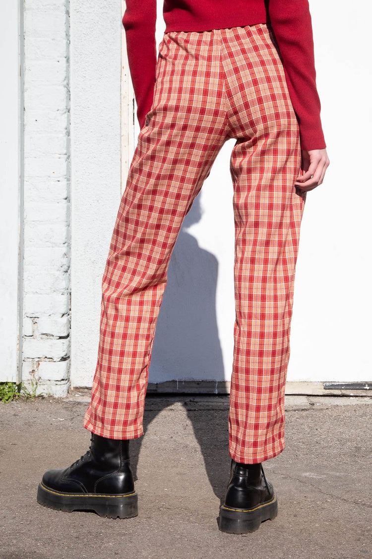 Tilden High Rise Pants | Red and Ivory Plaid / S