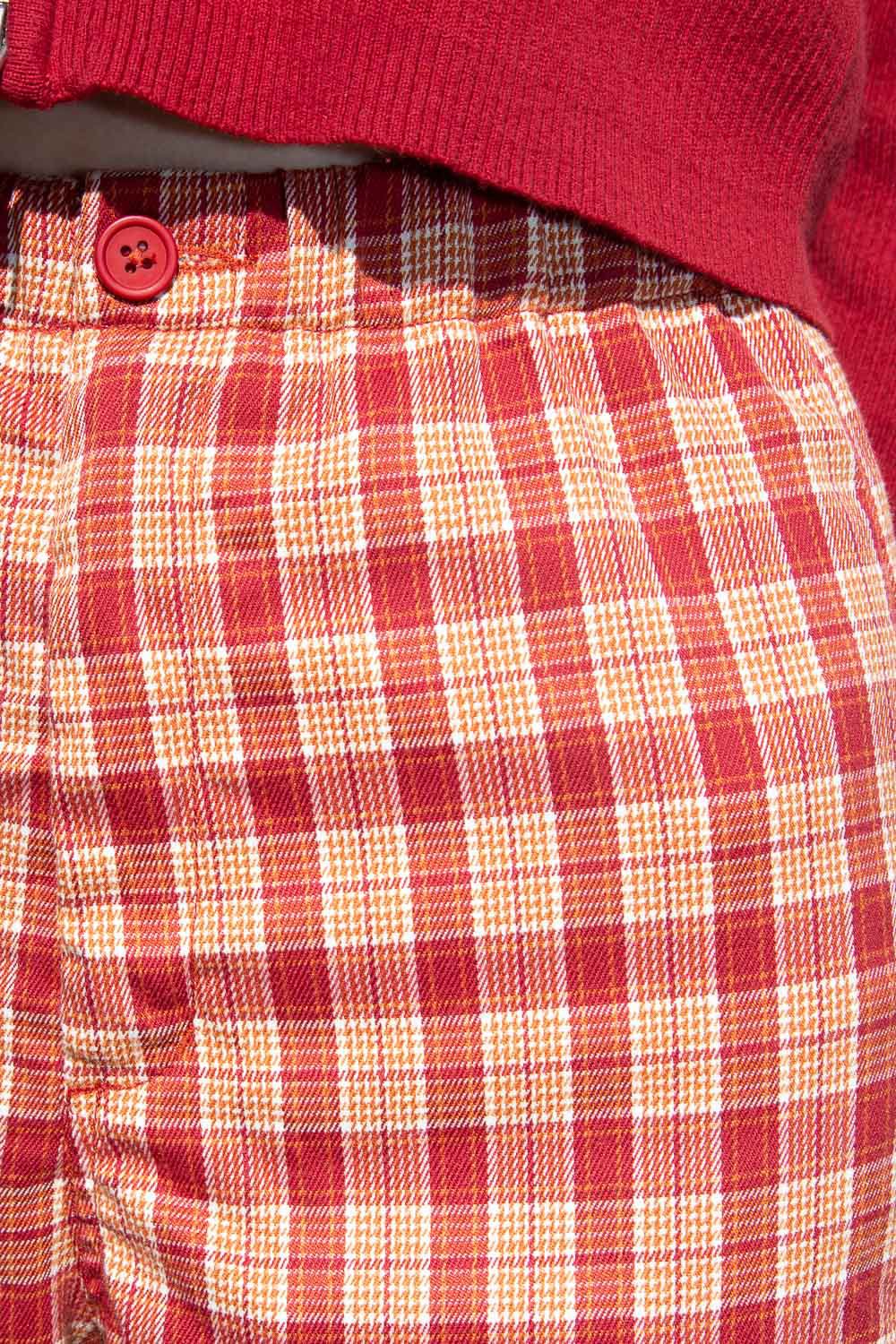 Red and Ivory Plaid / S