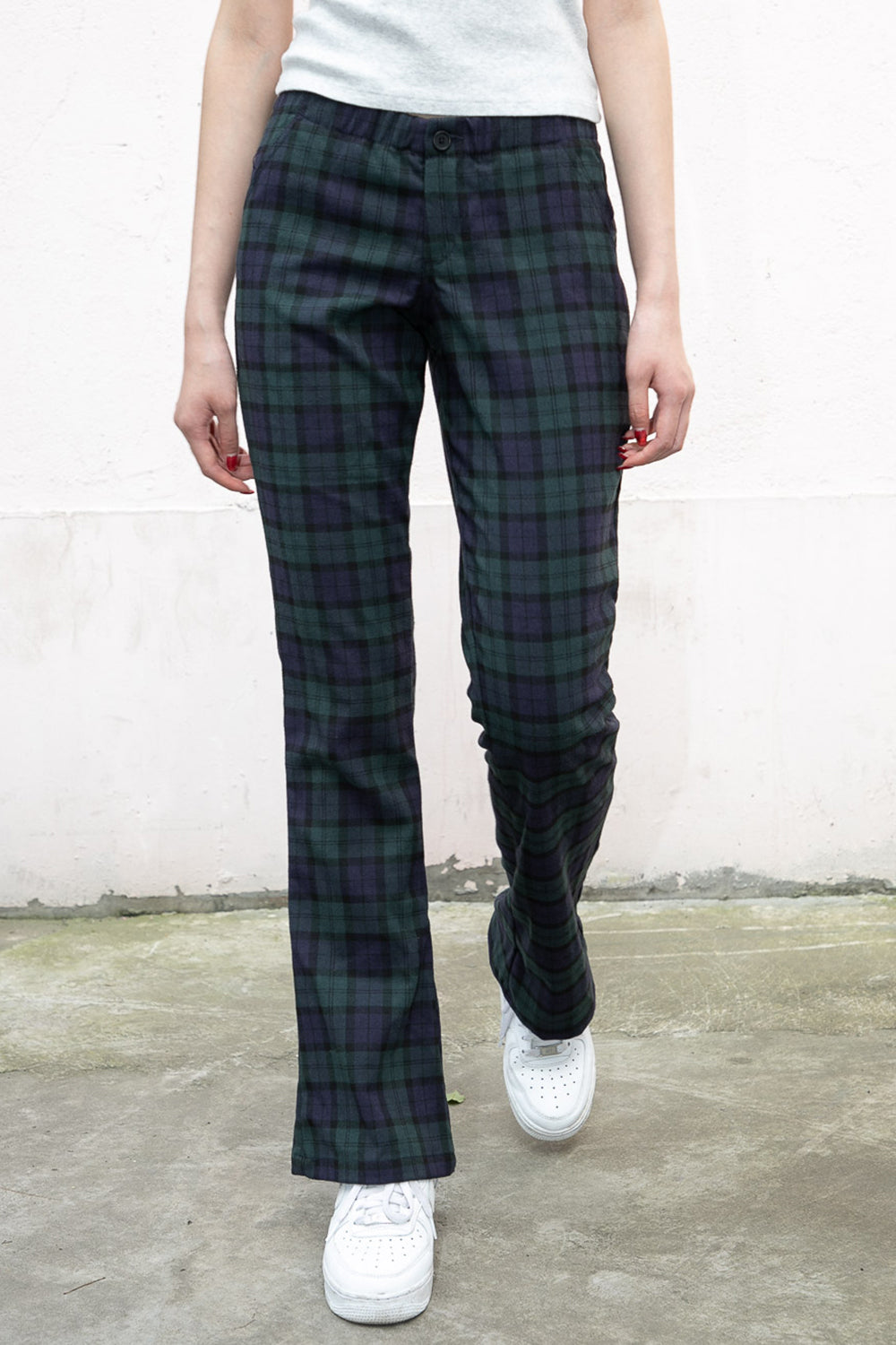 Tilden Pants | Navy Blue and Dark Green Plaid / S