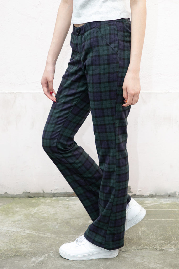 Tilden Pants | Navy Blue and Dark Green Plaid / S